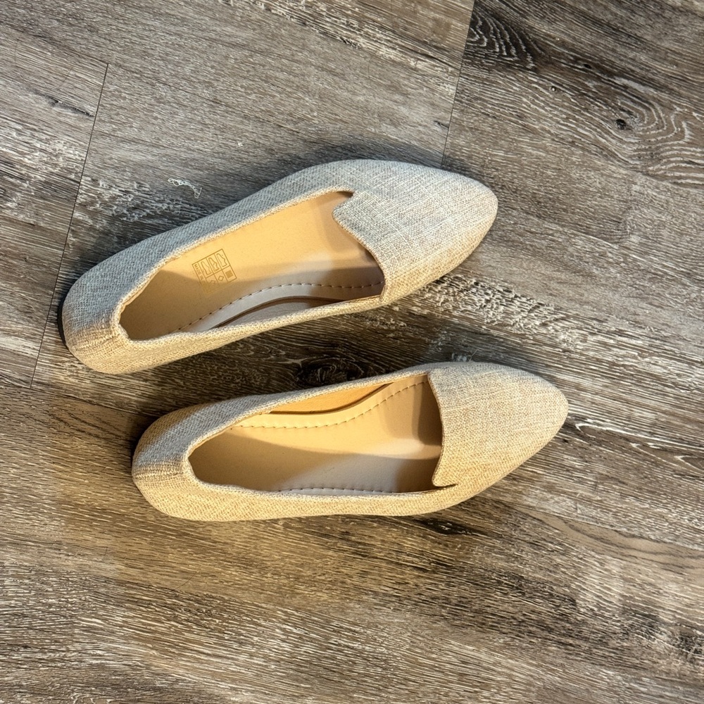 SHEIN Cream Flats Minimalist Slip-On Loafers